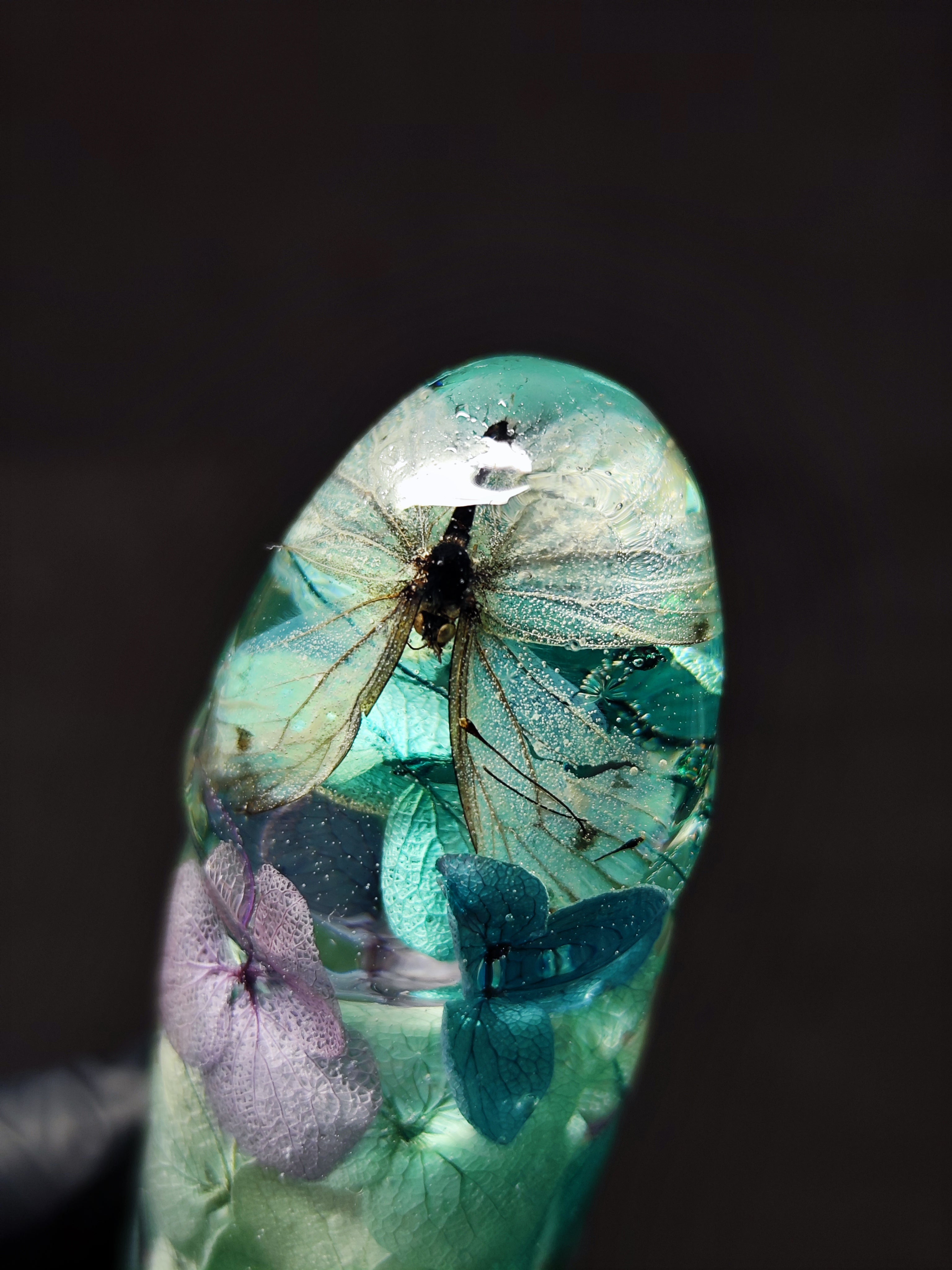 🦋 🩵Hydrangea and butterfly (16cm|6.3in|free shipping)