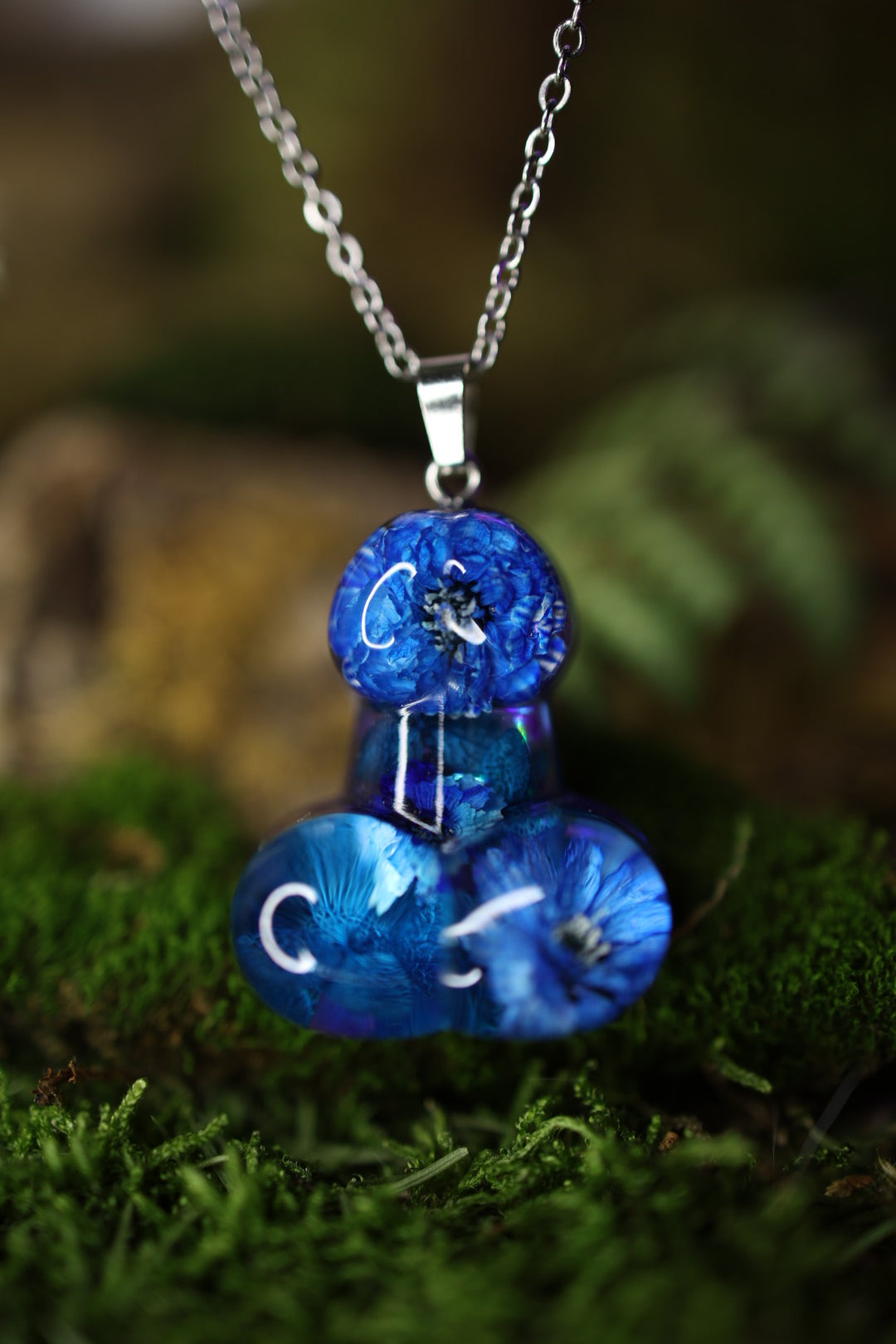 💙Pendant 1.4in|3.6cm with flower (free shipping)