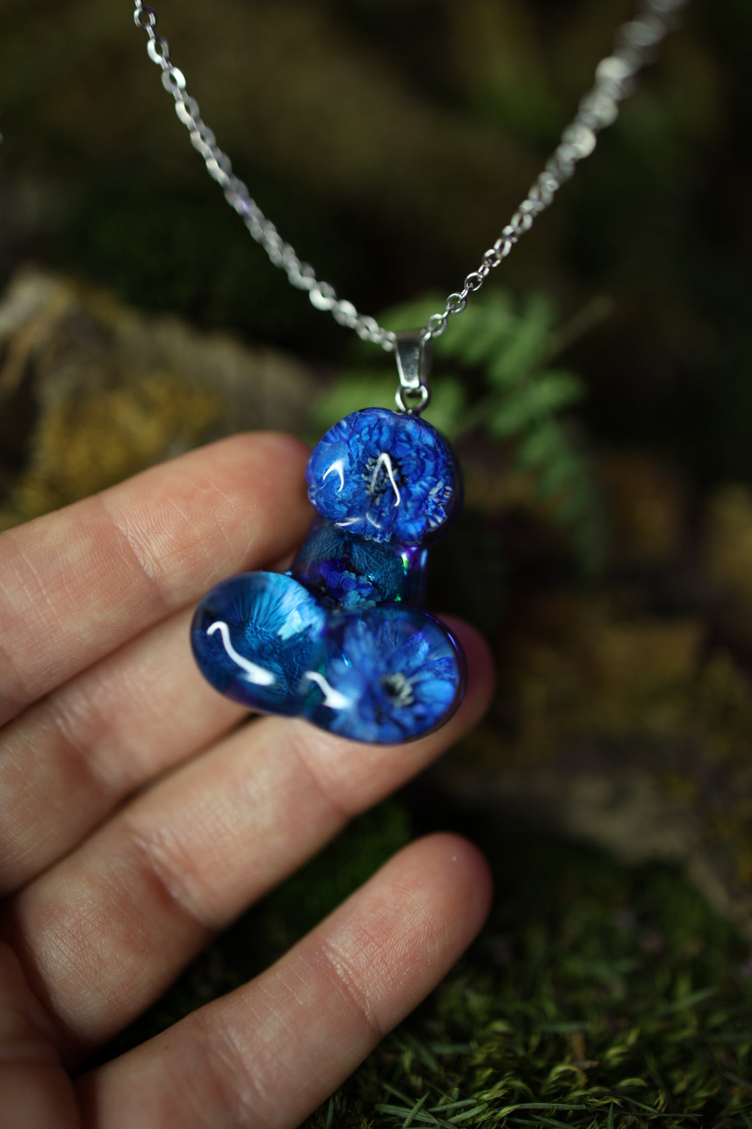💙Pendant 1.4in|3.6cm with flower (free shipping)