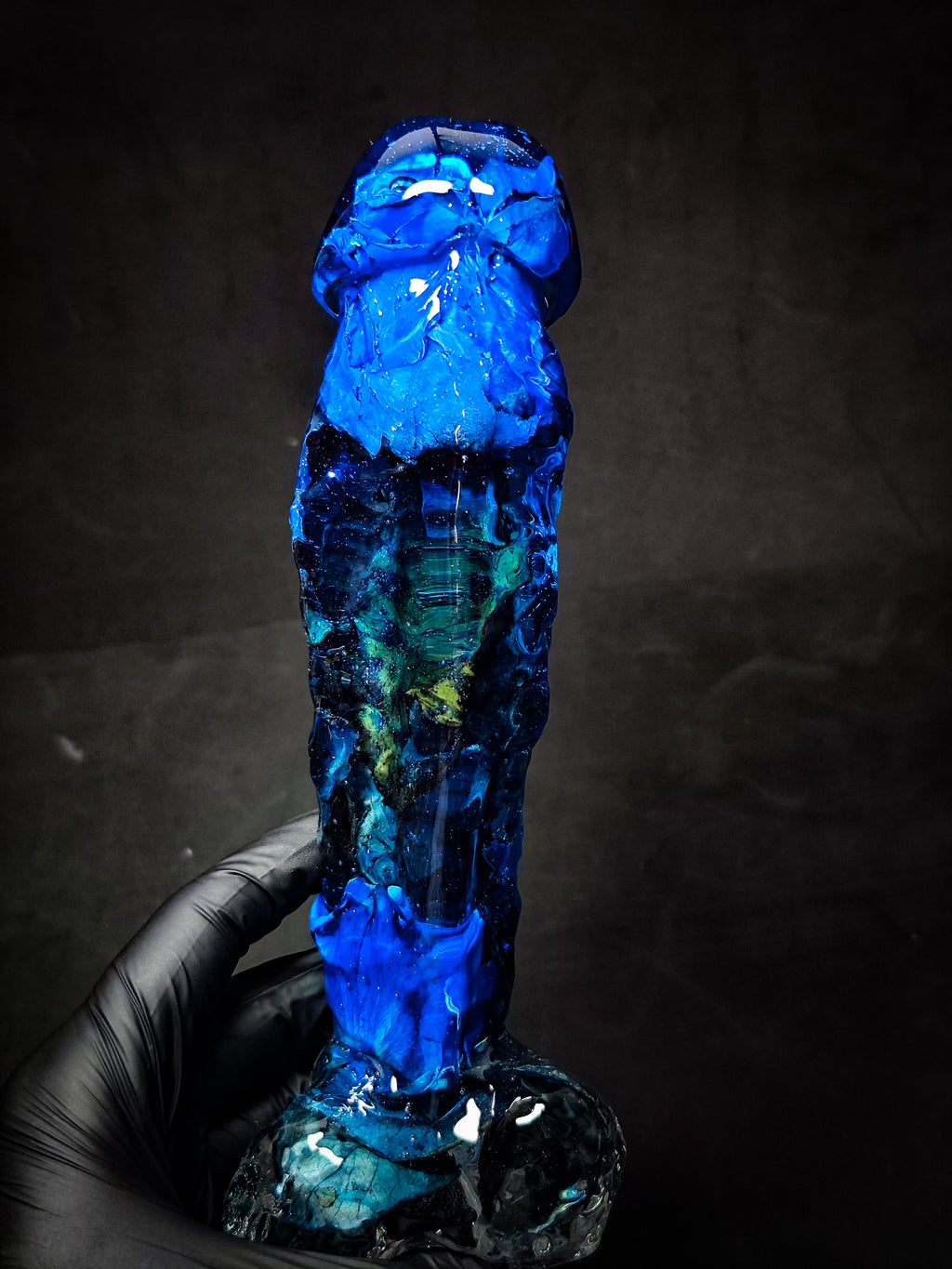 💙Sculpture with blue rose and petals(22cm|8.6in|free shipping)
