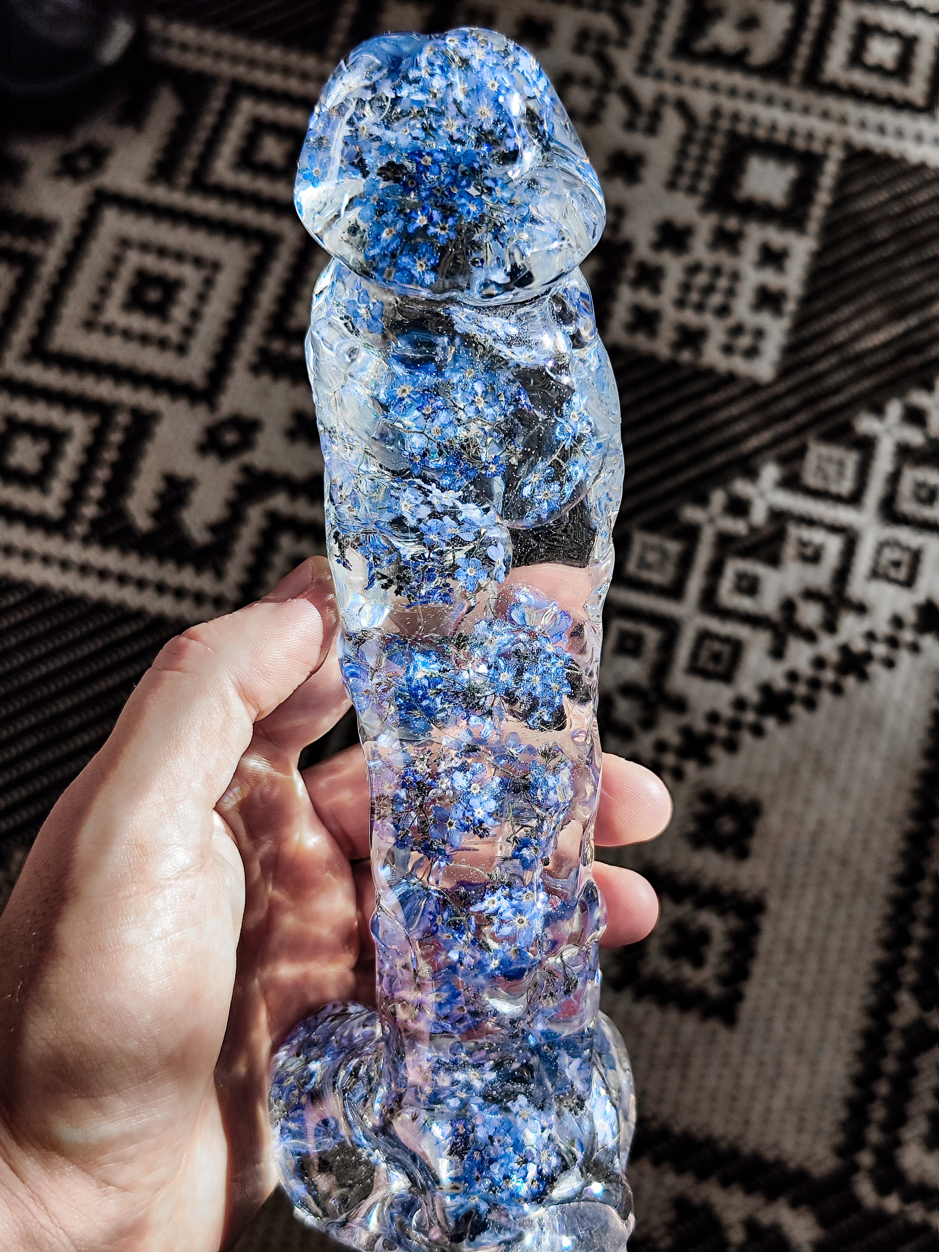 💙 Handmade Epoxy Resin Sculpture Decor – “Forget-Me-Not” 22cm (adults Only)