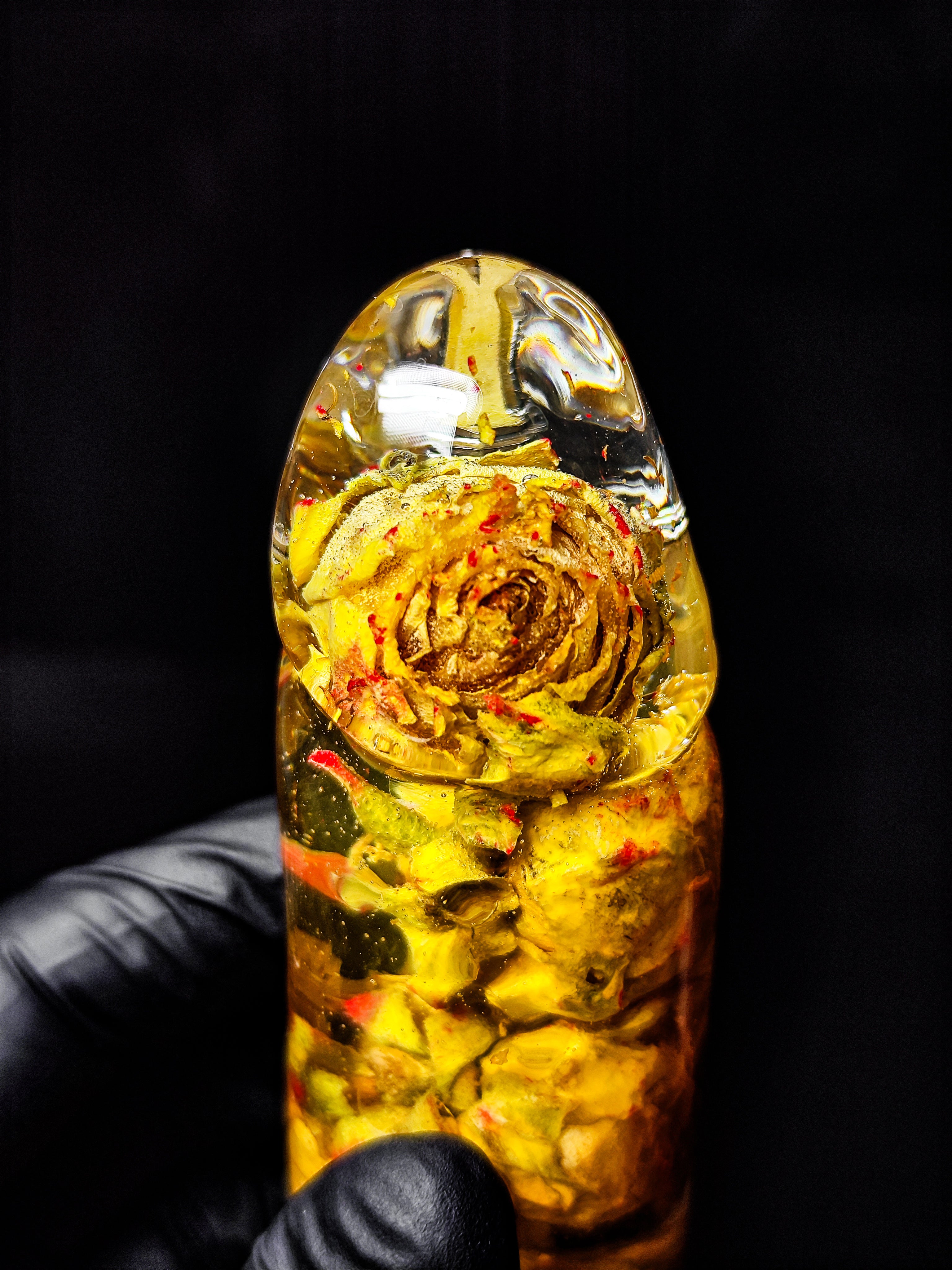 🌹🗡️Sculpture with Yellow Roses and Sword (16cm|6.3in|free shipping)