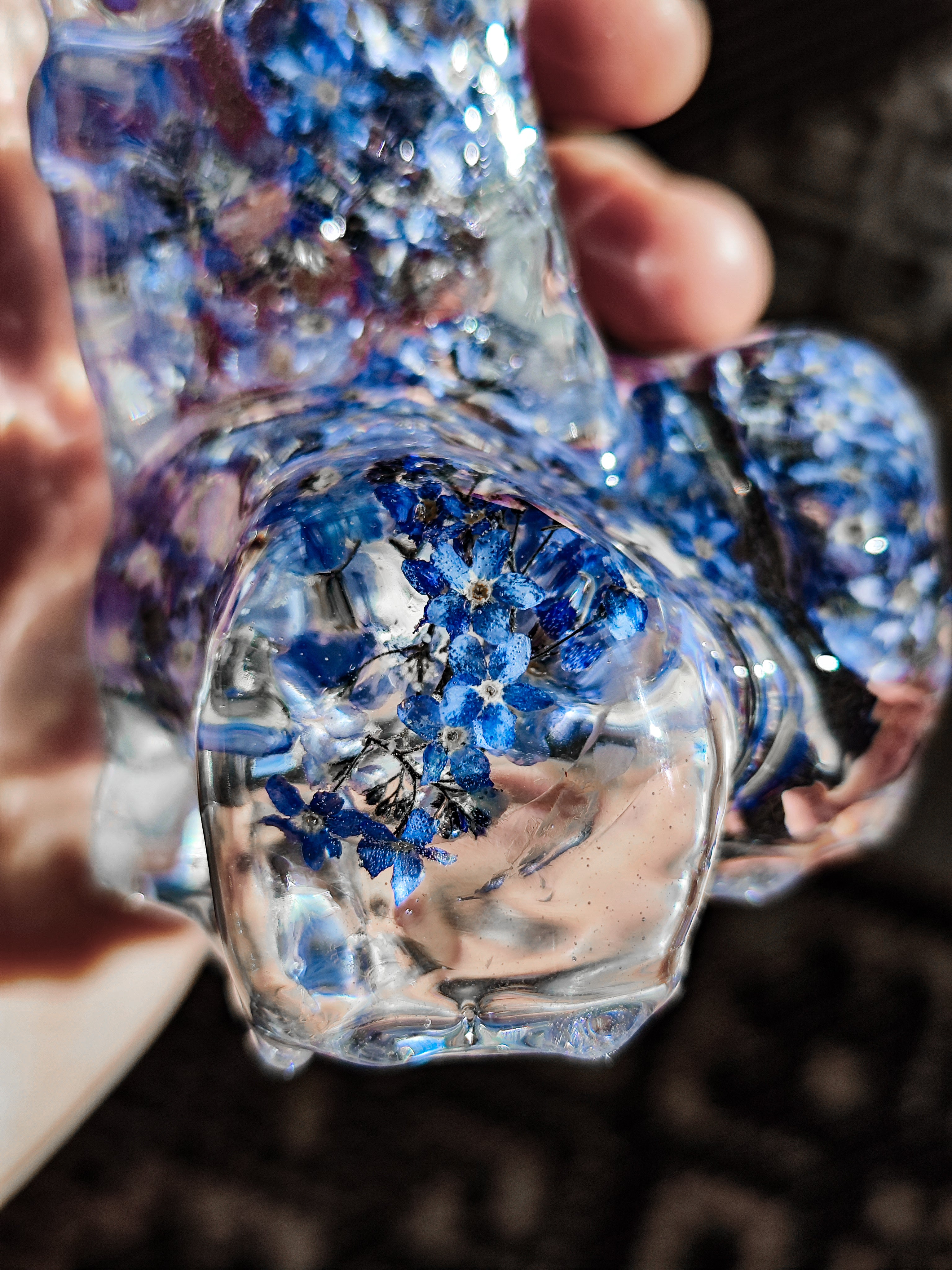 💙 Handmade Epoxy Resin Sculpture Decor – “Forget-Me-Not” 22cm (adults Only)