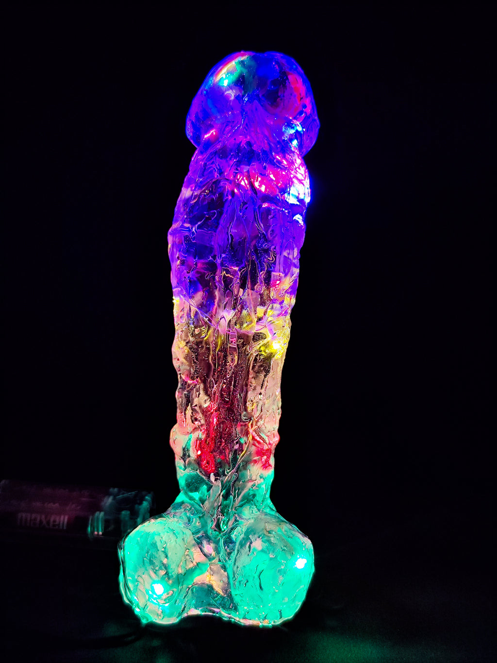 New Year's figure 22 cm with battery-operated garland.