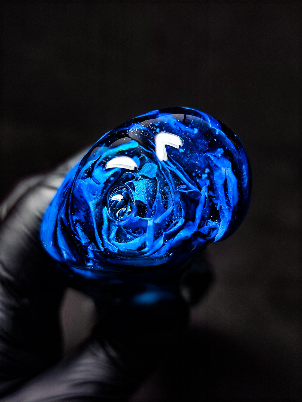 💙Sculpture with blue rose and petals(22cm|8.6in|free shipping)