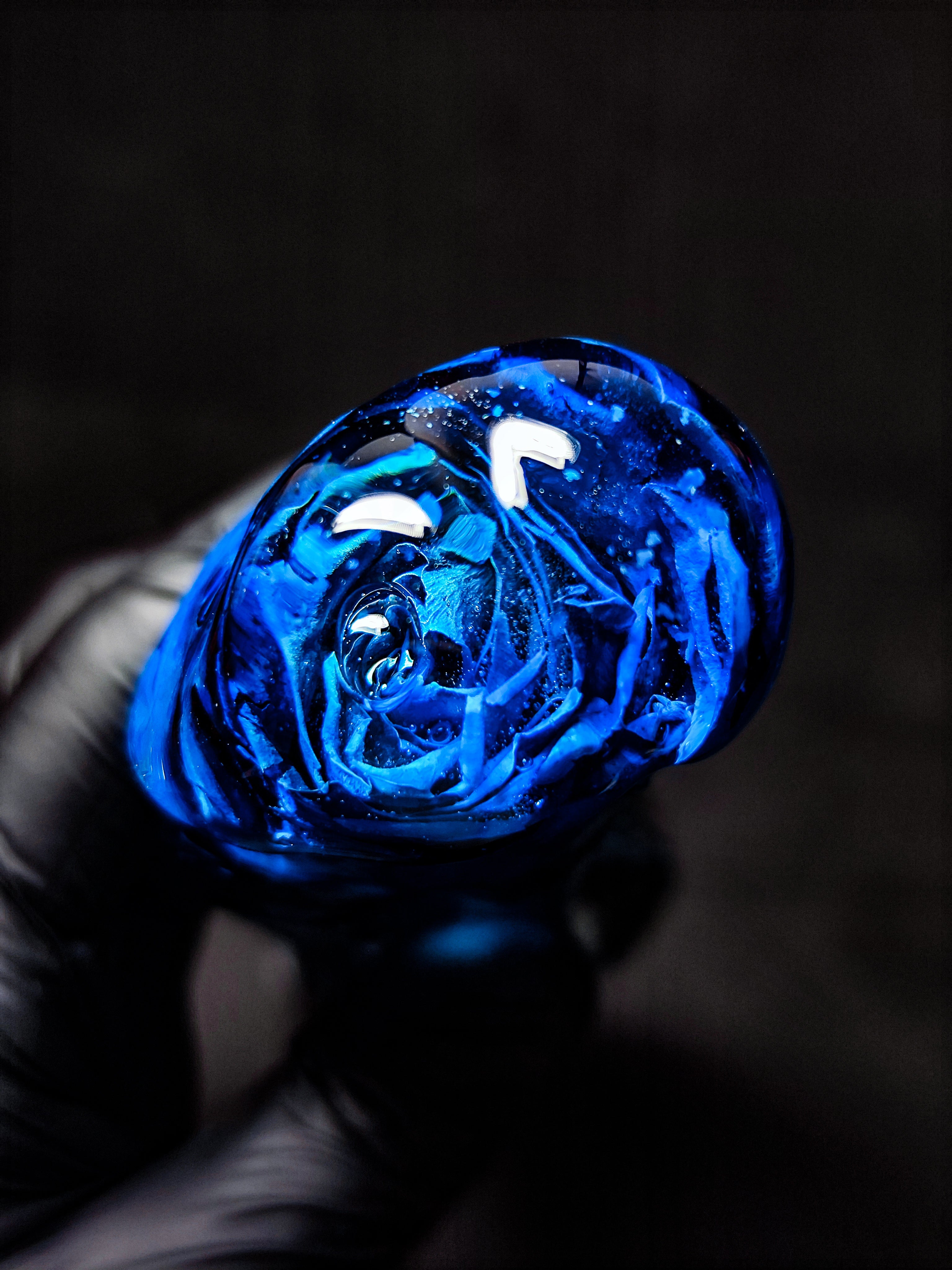 💙Sculpture with blue rose and petals(22cm|8.6in|free shipping)