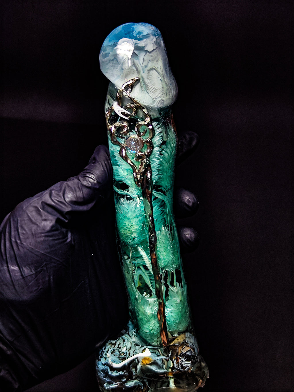 Blue rose 22cm✨Decor figure resin epoxy 🌹