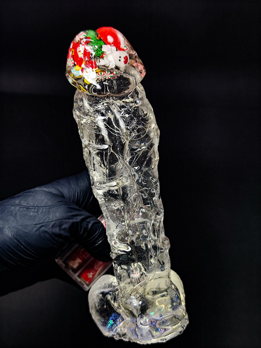 New Year's figure 22 cm with battery-operated garland.