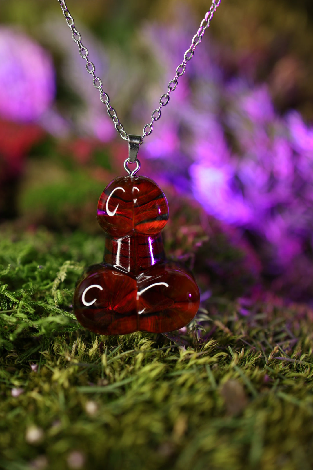 ❤️Pendant 1.4in|3.6cm with Red fern (free shipping)