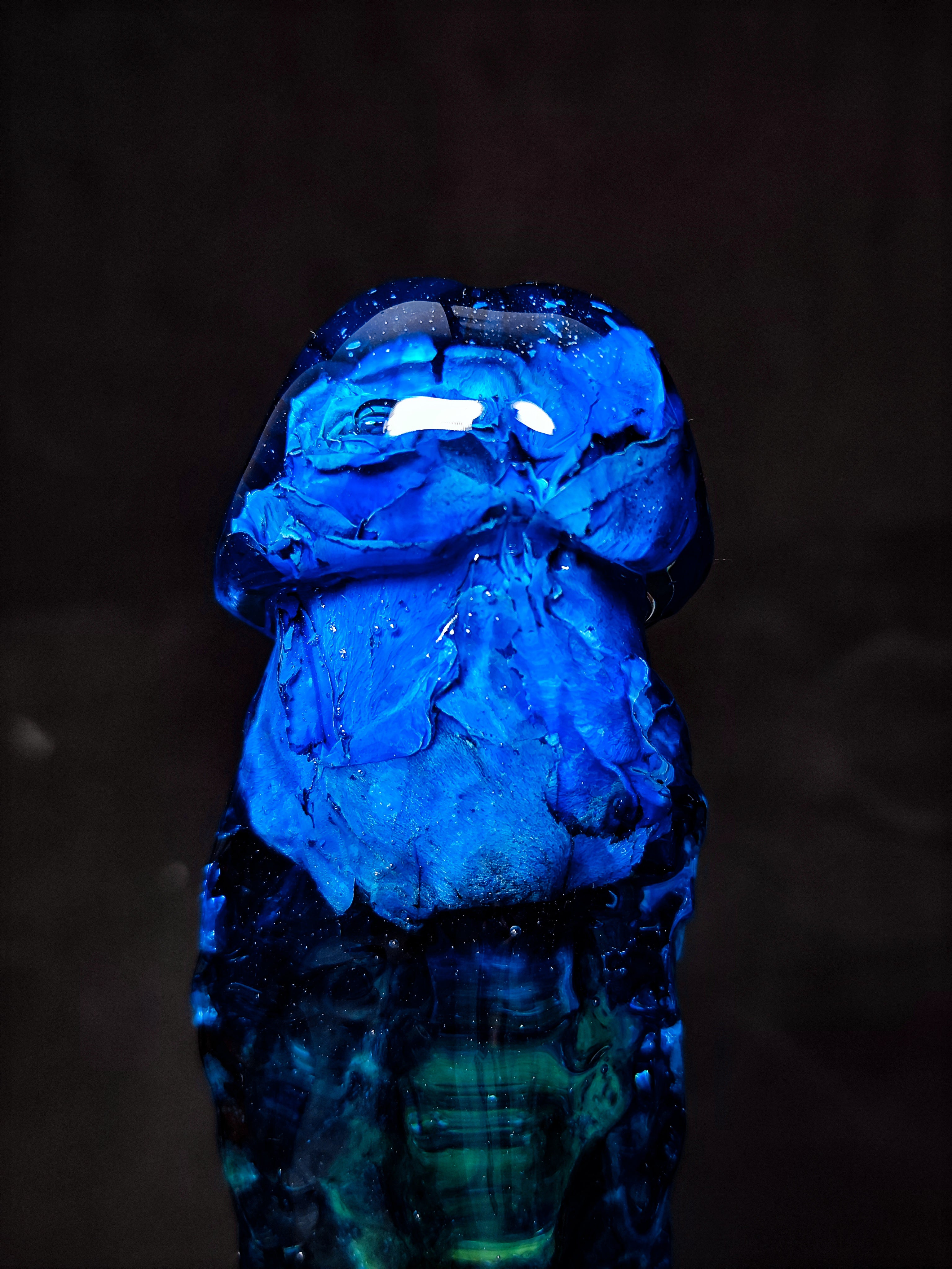 💙Sculpture with blue rose and petals(22cm|8.6in|free shipping)